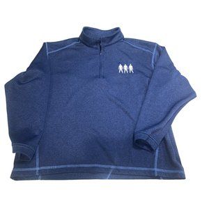 Pebble Beach Performance Pullover Blue 1/4 Zip Sweater - Medium